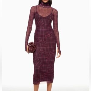 AFRM Shailene Mesh turtleneck Dress